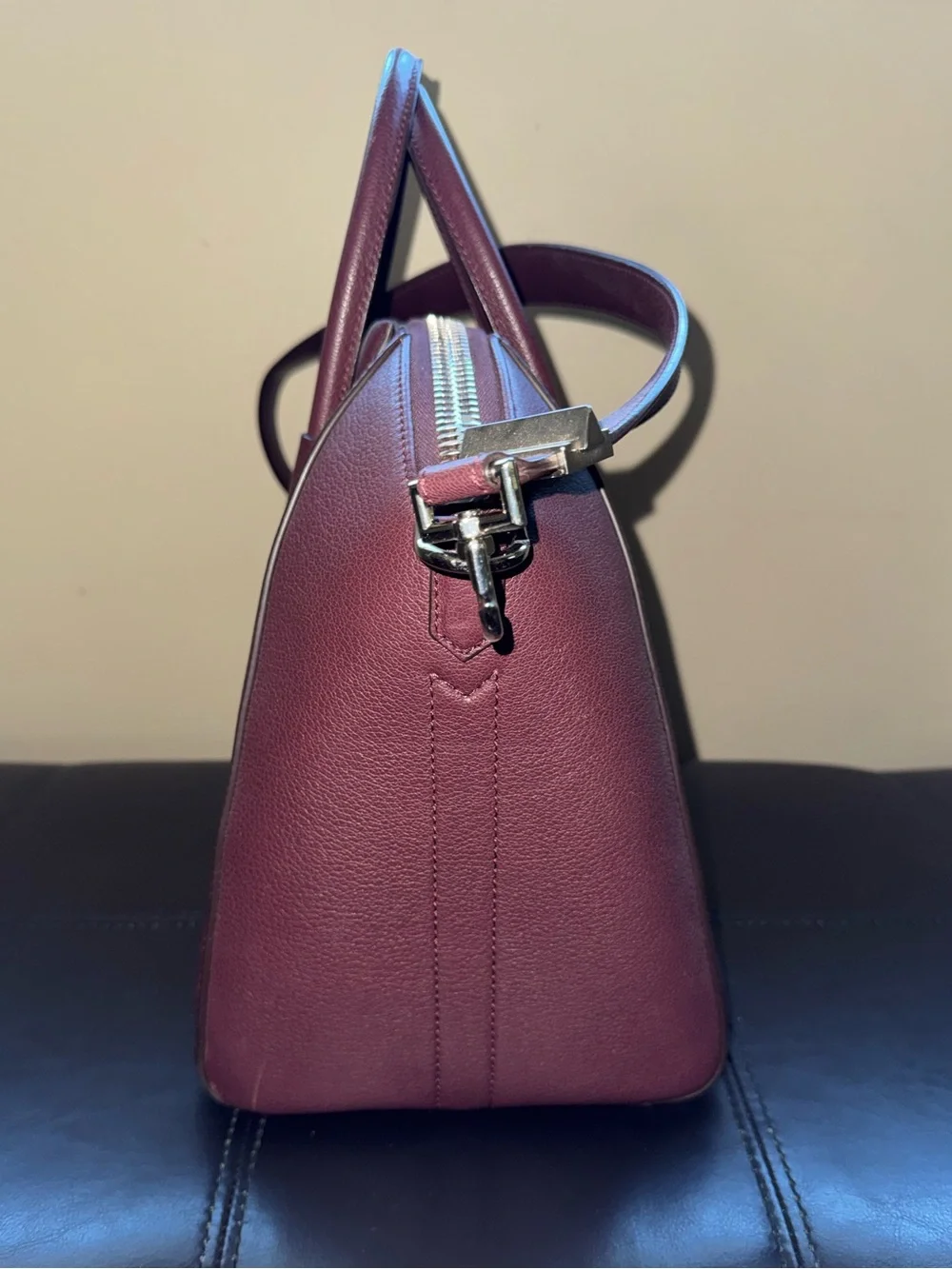 Givenchy Medium Antigona Bag in Oxblood Grained Leather